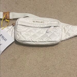 MZ Wallace Quilted Ivory Belt Bag